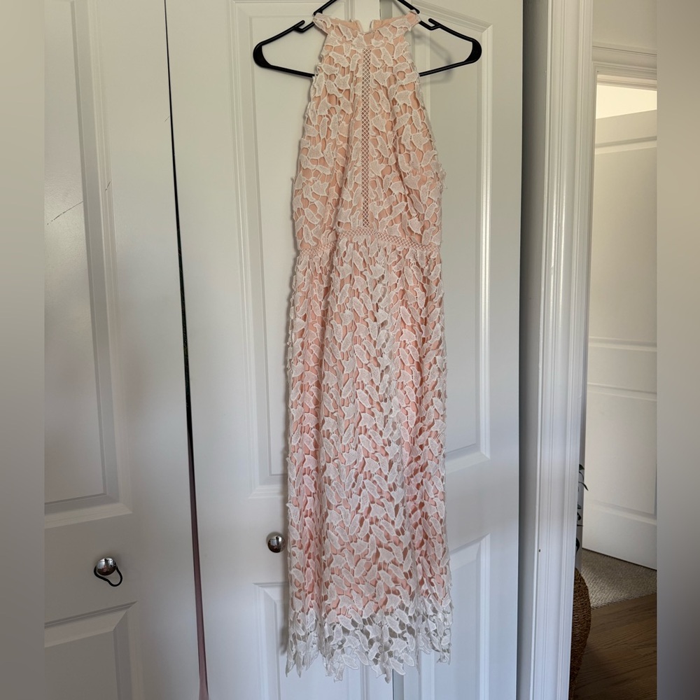 Lace Midi Dress - Pink